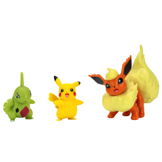 Pokémon Flareon, Larvitar, Pikachu Combo X3 Wicked Cool Toys