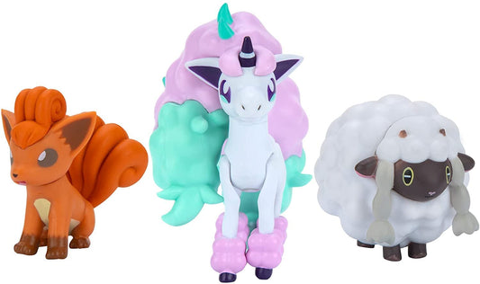 Pokémon Galarian Ponyta, Vulpix, Wooloo X3 Wicked Cool Toys